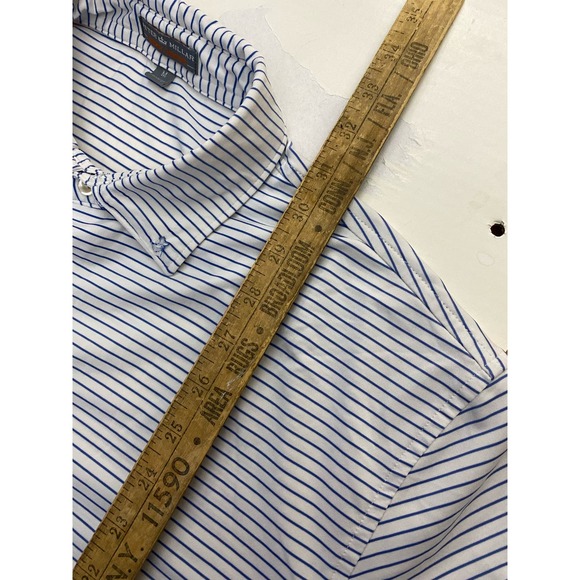 Peter Millar Summer Comfort Performance Golf Shirt Mens M Blue Stripes - Picture 3 of 10